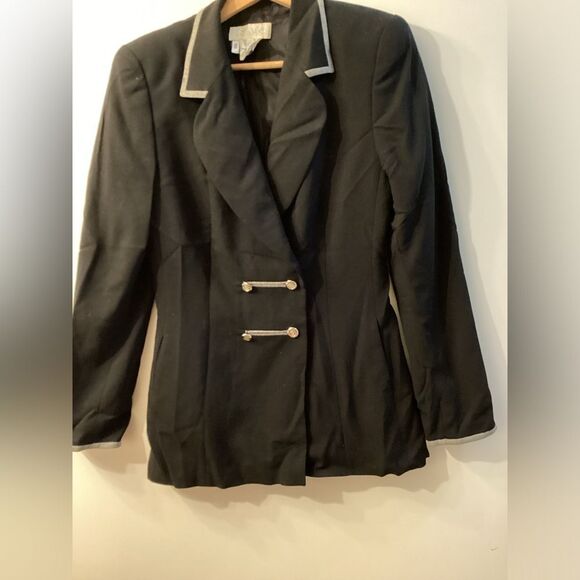 Escada Margaretha Ley Vintage Black Double Breasted Wool Blazer Women’s Size 4 - Picture 3 of 16